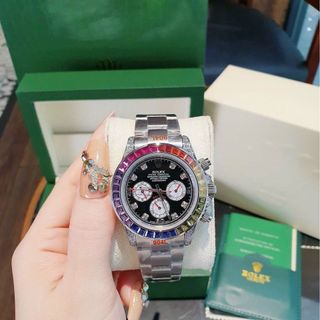 ĐỒNG HỒ NAM CAO CẤP ROLXE RAINBOW BẠC VIỀN ĐÁ NHIỀU MÀU AUTOMATIC