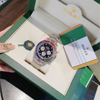 ĐỒNG HỒ NAM CAO CẤP ROLXE RAINBOW BẠC VIỀN ĐÁ NHIỀU MÀU AUTOMATIC