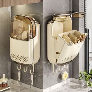 Hộp Đựng Đũa Muỗng Dán Tường Có Nắp Chống Bụi STT250