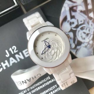 ĐỒNG HỒ NAM NỮ CAO CẤP CHANEU CERAMIC TRẮNG MẶT HOA  SỐ ĐÁ