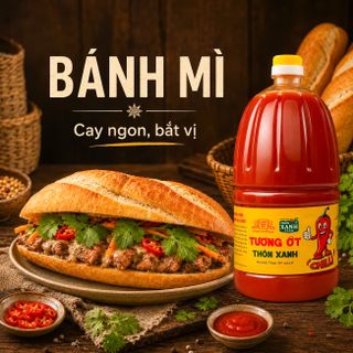 [Chai 2.2Kg] Tương ớt Làng Chài Xưa Chilli cay nồng tự nhiên, ớt tươi sạch từ nông trại Thôn Xanh