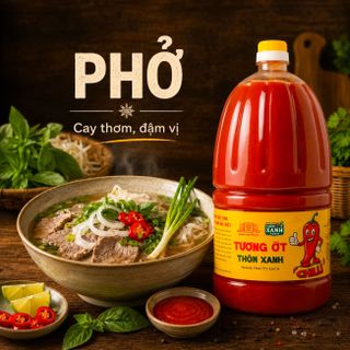 [Chai 2.2Kg] Tương ớt Làng Chài Xưa Chilli cay nồng tự nhiên, ớt tươi sạch từ nông trại Thôn Xanh