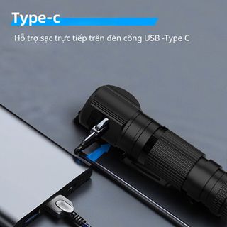 Camplos Đèn pin đội đầu đa năng hợp kim nhôm với đuôi nam châm đèn đội đầu 519A CRI90 sạc type C pin 18650 3000mAh