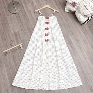 ĐẦM MAXI CHẤM BI NƠ ĐỎ – NÀNG THƠ MÙA HÈ