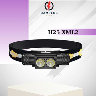 Đèn pin đôi đầu Camplos H25A XML2 ánh sáng mạnh sáng tỏa vỏ hợp kim điều chỉnh chế độ sáng vô cấp và lưu nhớ chế độ sáng
