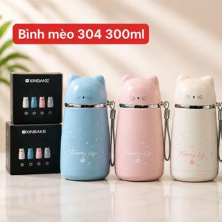 BÌNH GIỮ NHIỆT INOX 304 HÌNH MÈO 300ml (T50)