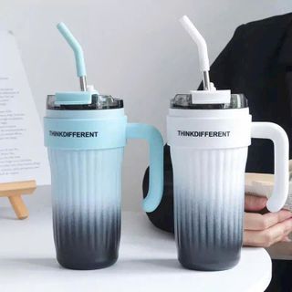 LY GIỮ NHIỆT INOX THINKDI 860ml TAY CẦM KÈM ỐNG HÚT (T50)
