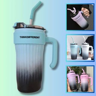 LY GIỮ NHIỆT INOX THINKDI 860ml TAY CẦM KÈM ỐNG HÚT (T50)