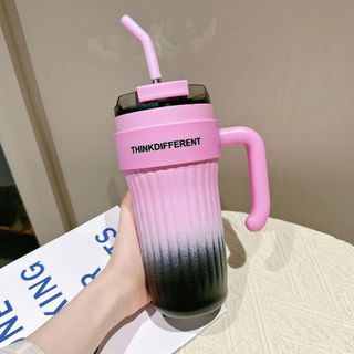 LY GIỮ NHIỆT INOX THINKDI 860ml TAY CẦM KÈM ỐNG HÚT (T50)