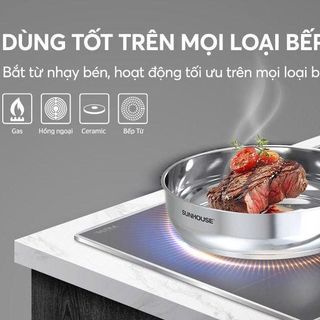 CHẢO INOX ĐA LỚP SIZE 28CM SUNHOUSE IN28M6