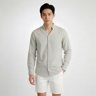 ÁO SƠ MI NAM LINEN CỔ CHỮ V DORMAX.  Chất vải Linen cao cấp – Sợi tự nhiên thông thoáng, thấm hút mồ hôi tốt, càng mặc càng mềm mại.