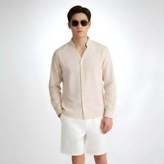 ÁO SƠ MI NAM LINEN CỔ CHỮ V DORMAX.  Chất vải Linen cao cấp – Sợi tự nhiên thông thoáng, thấm hút mồ hôi tốt, càng mặc càng mềm mại.