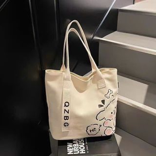 🐻 Túi Tote QZBG Gấu Happy Siêu Xinh, Đi Học Đi Chơi Đều Đẹp