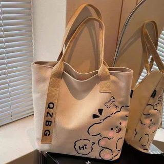 🐻 Túi Tote QZBG Gấu Happy Siêu Xinh, Đi Học Đi Chơi Đều Đẹp