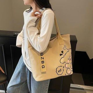 🐻 Túi Tote QZBG Gấu Happy Siêu Xinh, Đi Học Đi Chơi Đều Đẹp