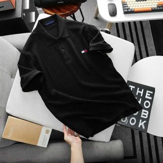 Mẫu áo thun polo nam. Vải thun xốp dệt kim.