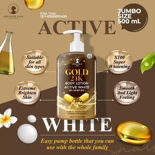 (Lẻ=sỉ) Dưỡng Thể Trắng Da Gold 24K Body Lotion Active White 500ml