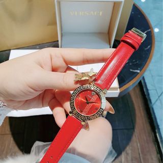 SĂN SALE MÙA HÈ ĐỒNG HỒ NỮ CAO CẤP VERXACE DÂY DA MẶT TRÒN