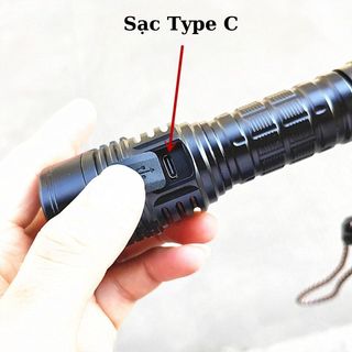 Đèn pin siêu sáng BT40 pro 4400 lumen đèn bin cầm tay pin 21700 chiếu xa hợp kim nhôm chống nước LED LHP531 50.3