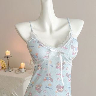 Váy ngủ lụa ren
