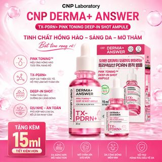 CNP Derma+ Answer TX-PDRN+ Pink Toning Deep-In Shot Ampule Tinh chất hồng hào da – Mờ thâm xỉn – Căng bóng rạng rỡ chỉ sau một chu trình chăm sóc