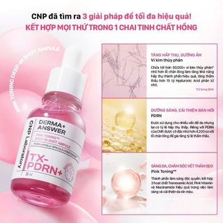 CNP Derma+ Answer TX-PDRN+ Pink Toning Deep-In Shot Ampule Tinh chất hồng hào da – Mờ thâm xỉn – Căng bóng rạng rỡ chỉ sau một chu trình chăm sóc