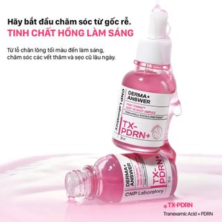 CNP Derma+ Answer TX-PDRN+ Pink Toning Deep-In Shot Ampule Tinh chất hồng hào da – Mờ thâm xỉn – Căng bóng rạng rỡ chỉ sau một chu trình chăm sóc