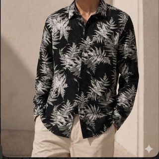 Sơ mi nam. Loose LongSleeve Shirt .  Chất lụa 100% cotton dệt , thiết kế tay dài.