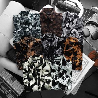 Sơ mi nam. Loose LongSleeve Shirt .  Chất lụa 100% cotton dệt , thiết kế tay dài.
