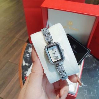 ĐỒNG HỒ NỮ CAO CẤP RODAL CROWN MẶT CHỮ NHẬT ĐÍNH ĐÁ CZ HOA FULL DÂY