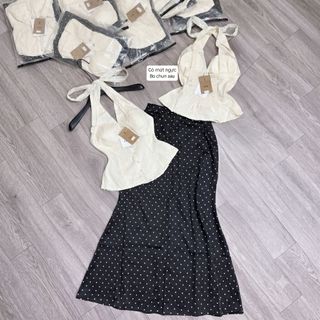 SET ÁO REN CÓ MÚT NGỰC + CHÂN VÁY ĐUÔI CÁ KATE LỤA