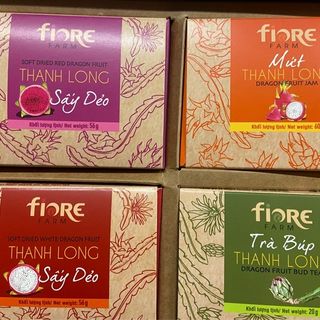 Set lẻ hộp quà thanh long nhỏ (Trà búp thanh long, Thanh long sấy dẻo, Mứt thanh long)