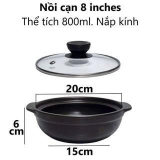 NỒI ĐẤT SỨ ĐỈNH 8 ĐH LOẠI 1 - CHỊU NHIỆT CAO (T20)