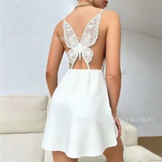 Váy ngủ lụa bướm ren