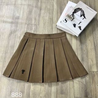 Chân Váy Xếp Ly Thêu Ong Dáng Ngắn Phong Cách Hàn Quốc