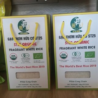 Gạo thơm hữu cơ ST25 Organic hộp 2kg