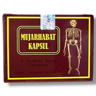 Viên uống đau nhức xương khớp đỏ Mujarhabat Kapsul xuất xứ Malaysia - Hộp gồm 20 ống - Mã số 2055