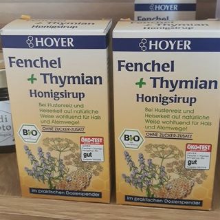 Siro Mật Ong Hữu Cơ Trị Ho Hoyer Fenchel+Thymian Honigsirup 250g