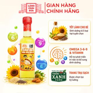 Dầu Chiên Xào Nguyên Chất Cho Bé Ăn Dặm Làng Chài Xưa Chai Thuỷ Tinh 250ml Dinh dưỡng từ 5 loại hạt