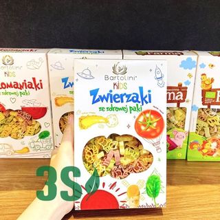 Mì rau củ cho bé hình động vật Bartolini Kids Zwierzaki 250g