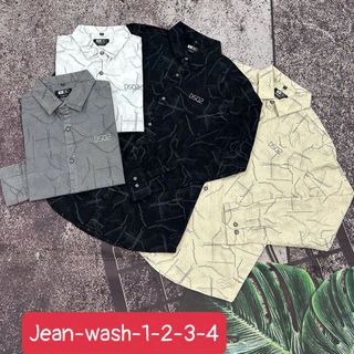 áo sơ mi jean wash giãn