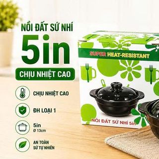 NỒI ĐẤT SỨ NHÍ 5in ĐH LOẠI 1 - CHỊU NHIỆT CAO (T48)