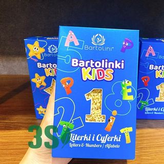 Mì nui hình chữ cái và chữ số 2 trứng Bartolinki Kids Literki I Cyferki Letters, Number/Alfabeto 250g