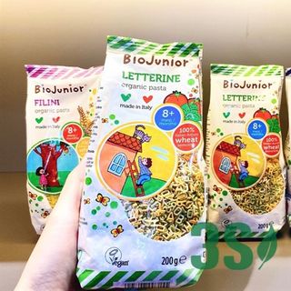 Mì nui ăn dặm hữu cơ cho bé hình chữ cái Bio Junior Letterine 200g(từ 8 tháng tuổi)