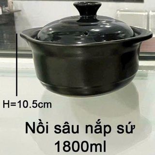 NỒI ĐẤT SỨ SÂU LÒNG 1800ml ĐH LOẠI 1 - CHỊU NHIỆT CAO (T12)
