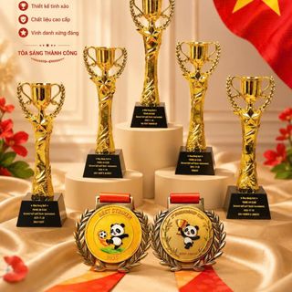 Cúp thể thao lưu niệm quả địa cầu đế gỗ hàng cao cấp vinh danh cá nhân tổ chức độc đáo