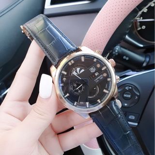SĂN SALE MÙA HÈ ĐỒNG HỒ NAM TRUNG CẤP TAD HEUER DÂY DA CHONOGRAP