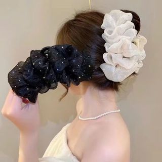 Cột tóc nơ voan tiểu thư, Kẹp tóc nơ 2 mặt Hàn Quốc