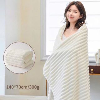 Khăn Tắm Nhung Sọc 70x140cm Có Xuất Hóa Đơn