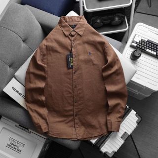 Sơ mi nam LINEN POLO tay dài.    Fom chuẩn.  Chất vải linen tưng - mềm - ko pha.
